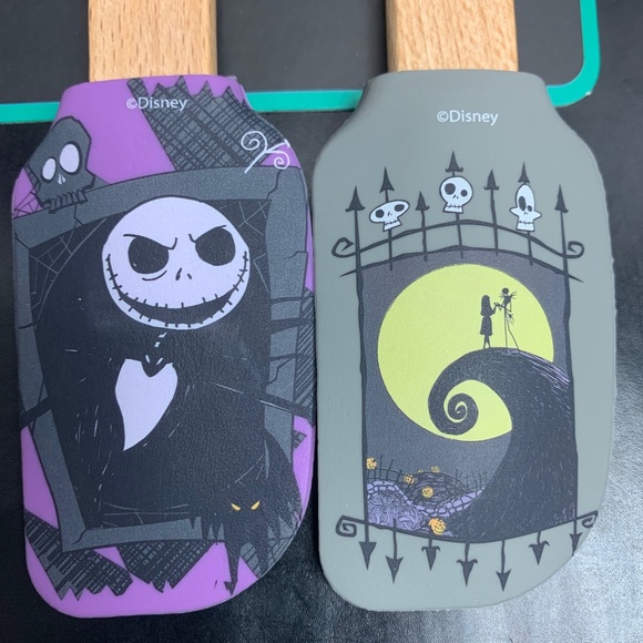 Nightmare Before Christmas Mini Spatula Set of 4 Multi Colored Silicone Wood NEW - Picture 3 of 5